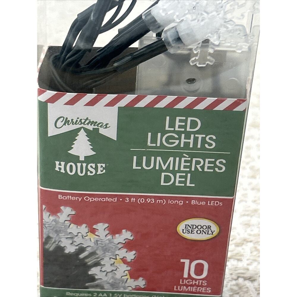 3 ft Snowflake,X-Mas Tree LED String Lights Battery Operated 2 Sets - Picture 7 of 9